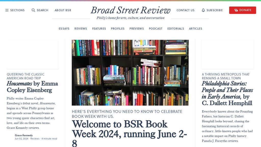 Screenshot of the Broad Street Review website