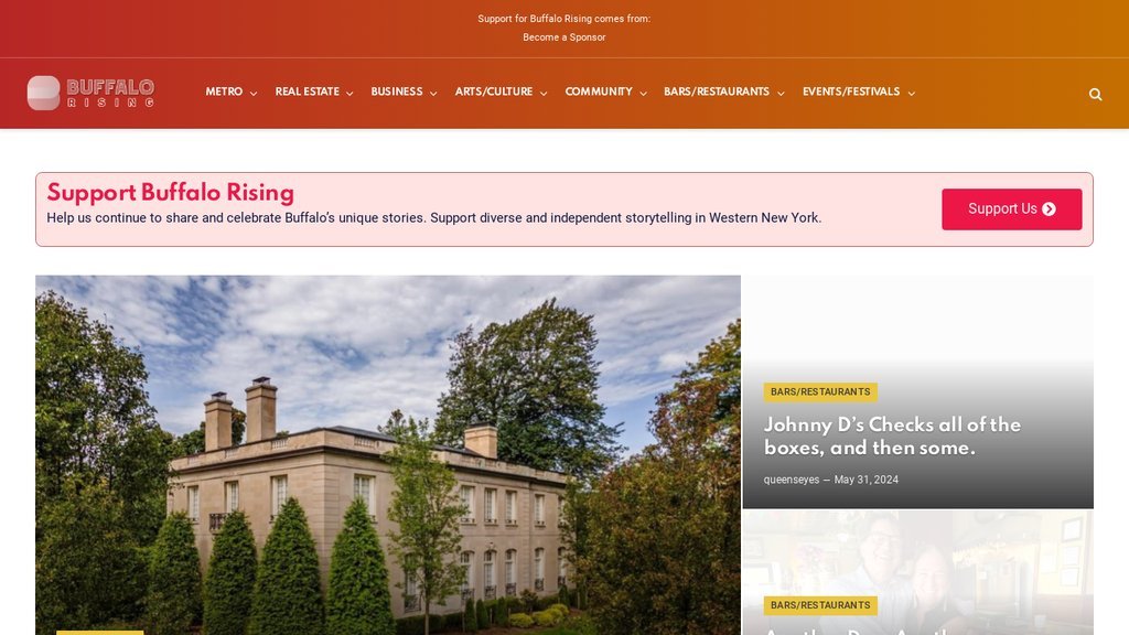 Screenshot of the Buffalo Rising website