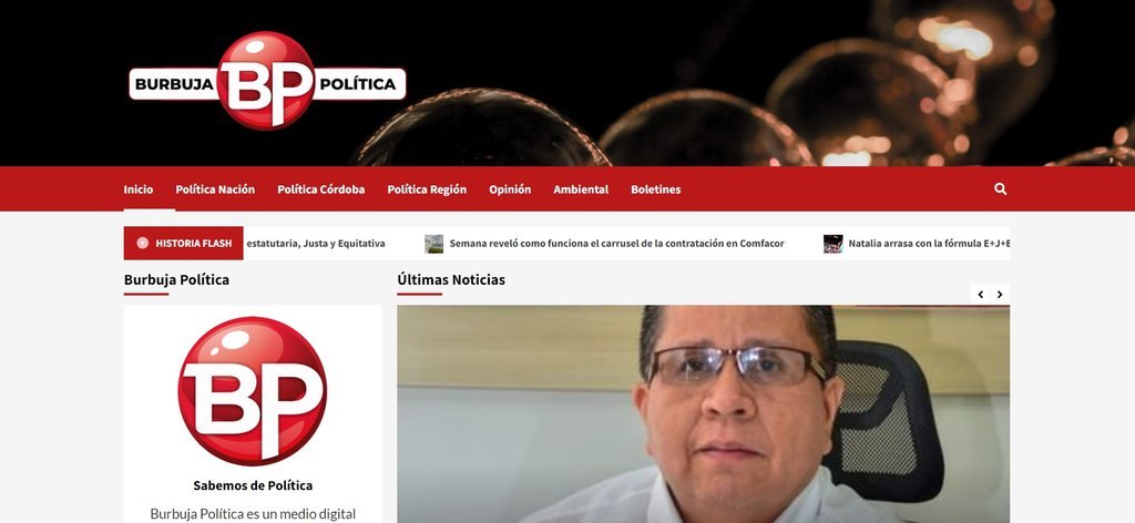 Screenshot of the Burbuja Politica website