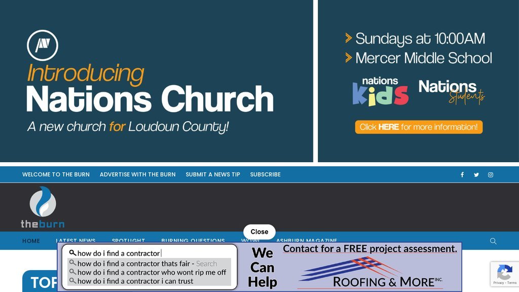 Screenshot of the Burn, The website