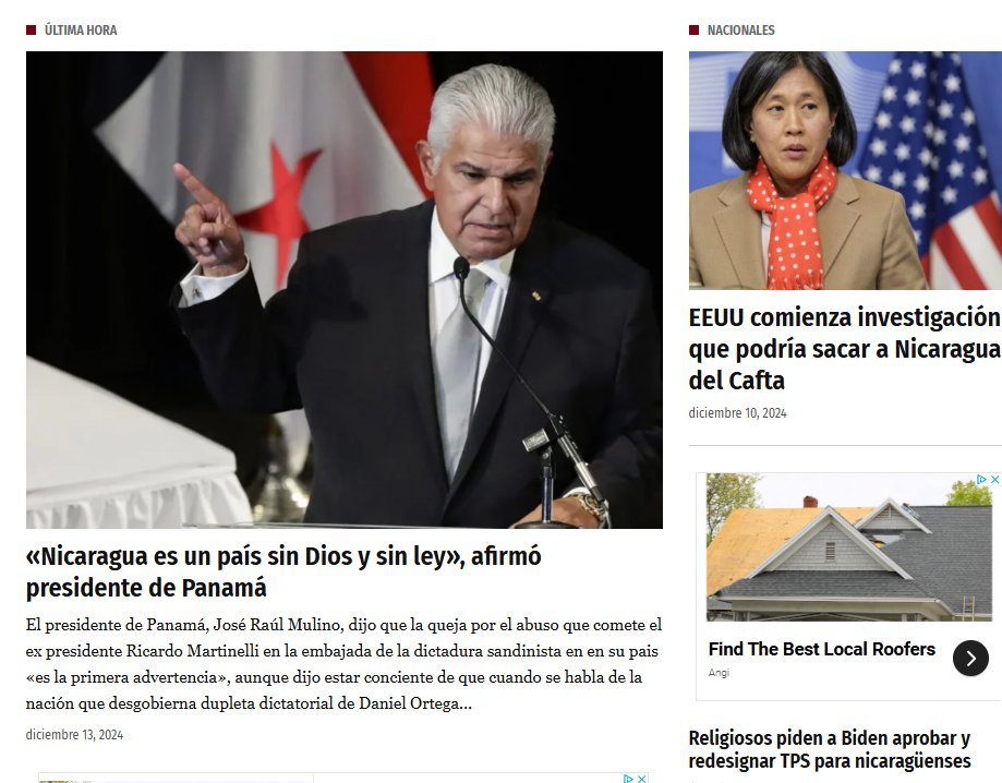 Screenshot of the Cafe Con Voz website