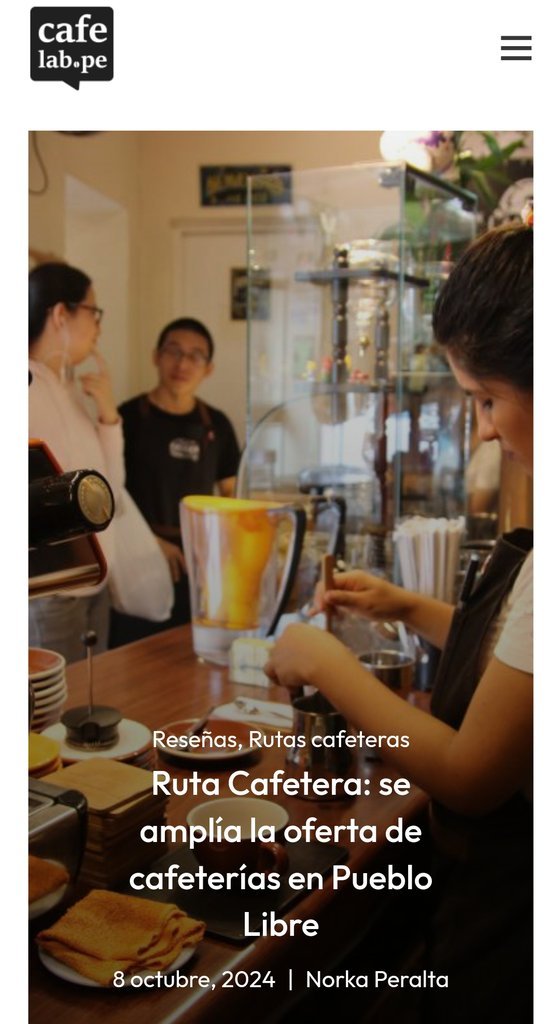 Screenshot of the Cafelab.Pe website
