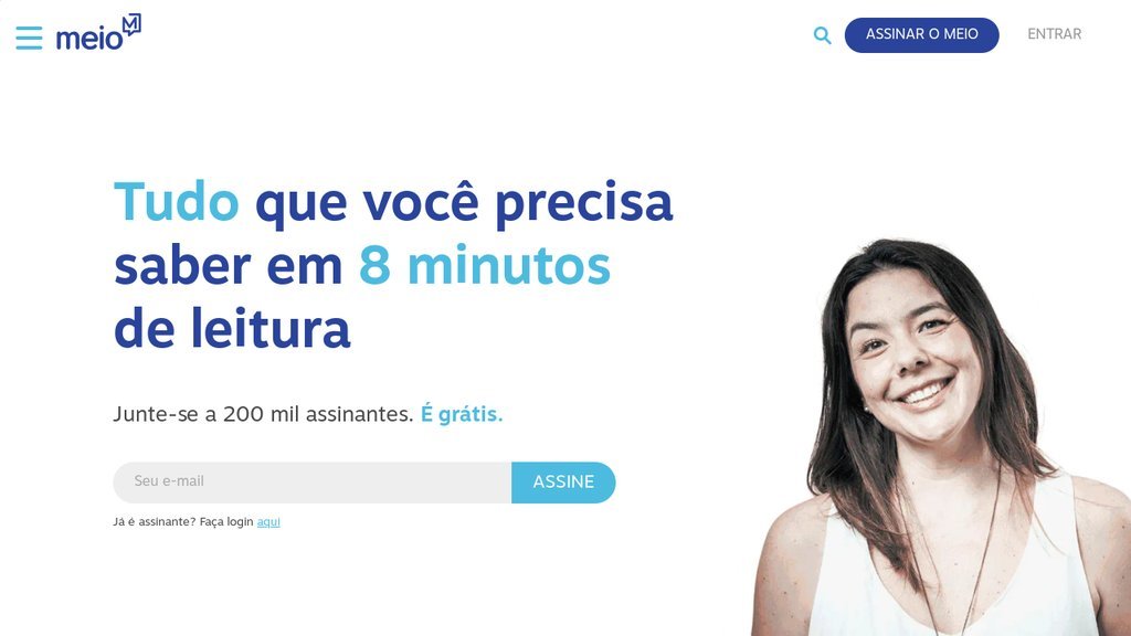 Screenshot of the Canal Meio website