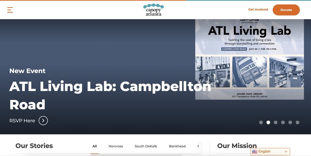 Screenshot of the Canopy Atlanta website