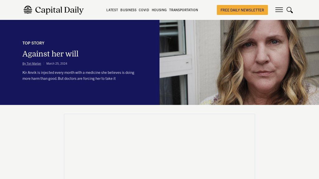 Screenshot of the Capital Daily website