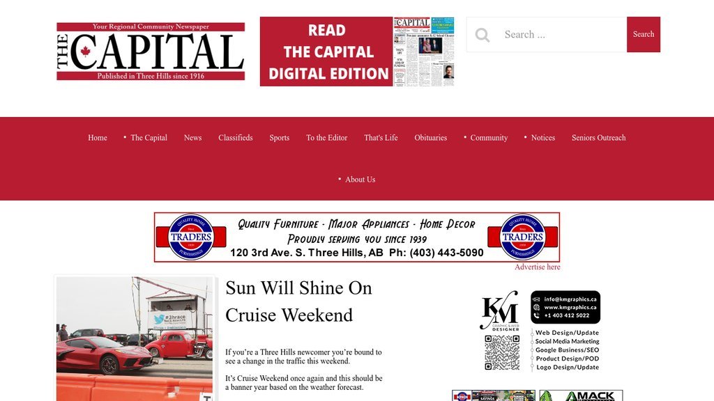 Screenshot of the The Capital website