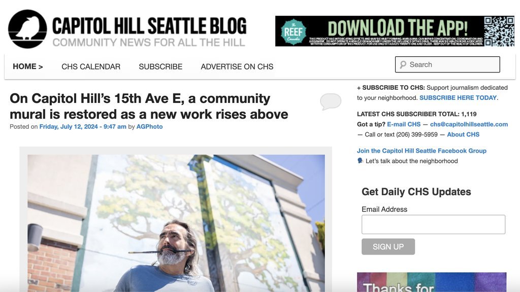 Screenshot of the Capitol Hill Seattle website