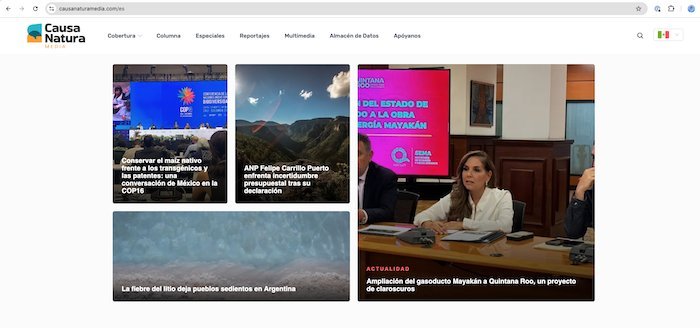 Screenshot of the Causa Natura website