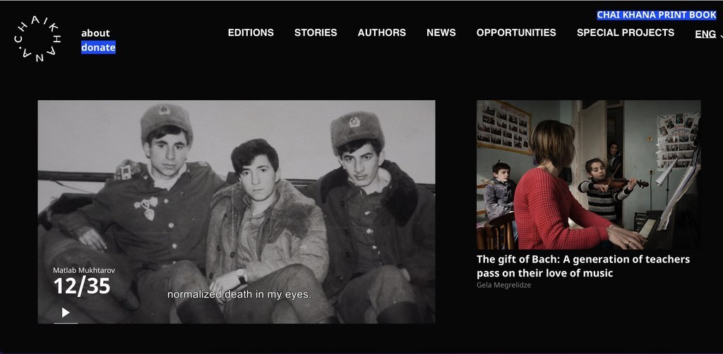 Screenshot of the Chai Khana website