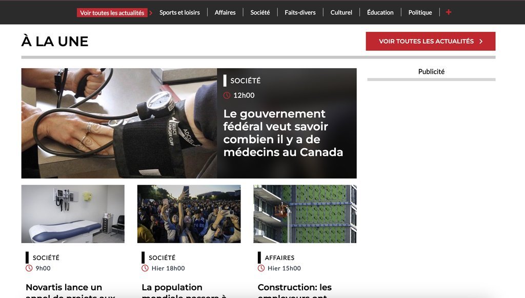 Screenshot of the Chambly Express website