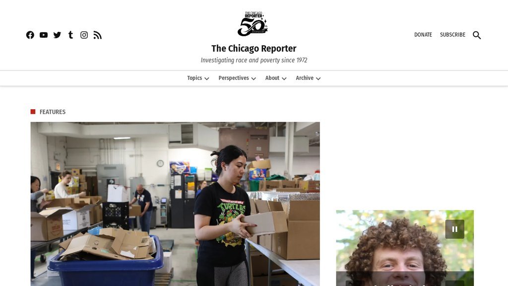 Screenshot of the Chicago Reporter website