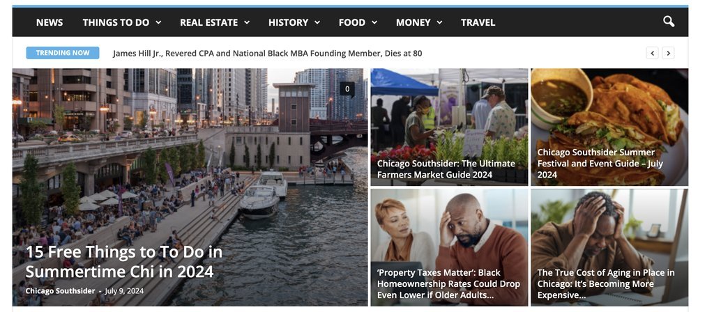 Screenshot of the Chicago Southsider website