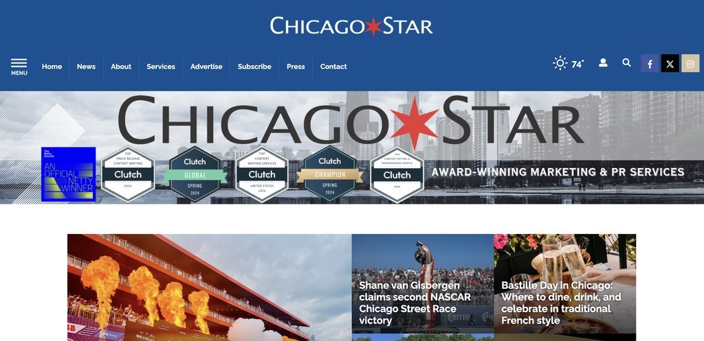Screenshot of the Chicago Star Media website