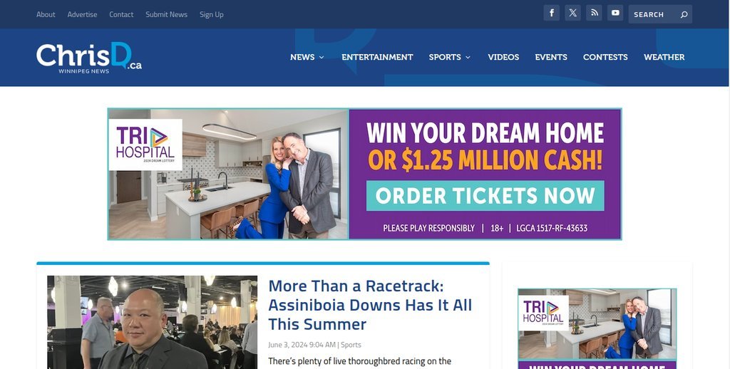 Screenshot of the ChrisD.ca website
