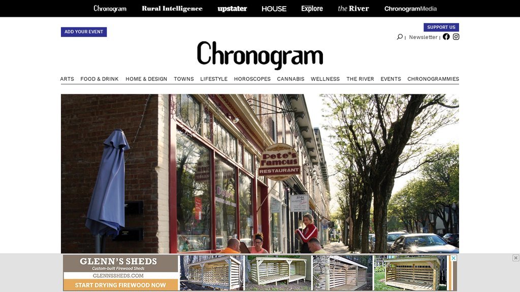 Screenshot of the Chronogram website