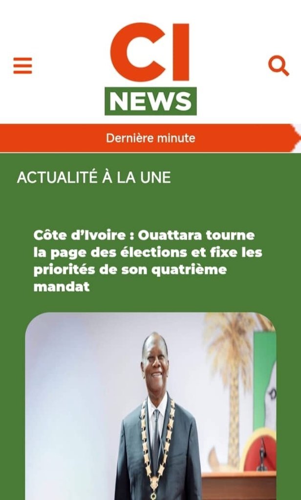Screenshot of the CI News website
