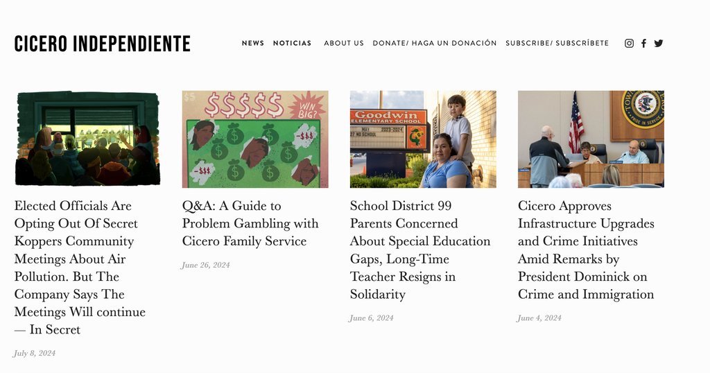 Screenshot of the Cicero Independiente website