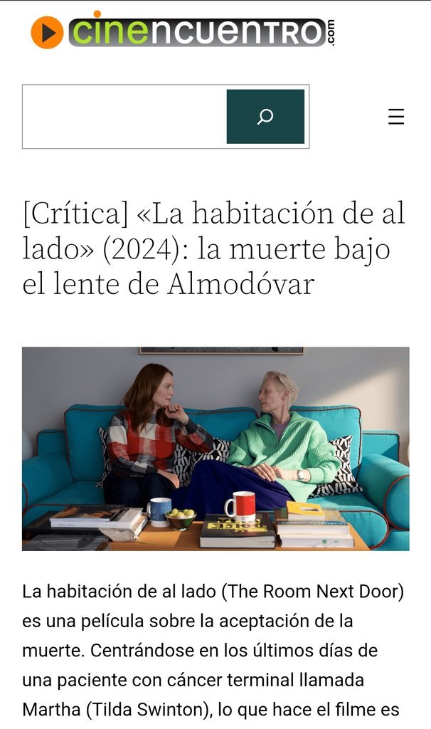 Screenshot of the Cinencuentro website