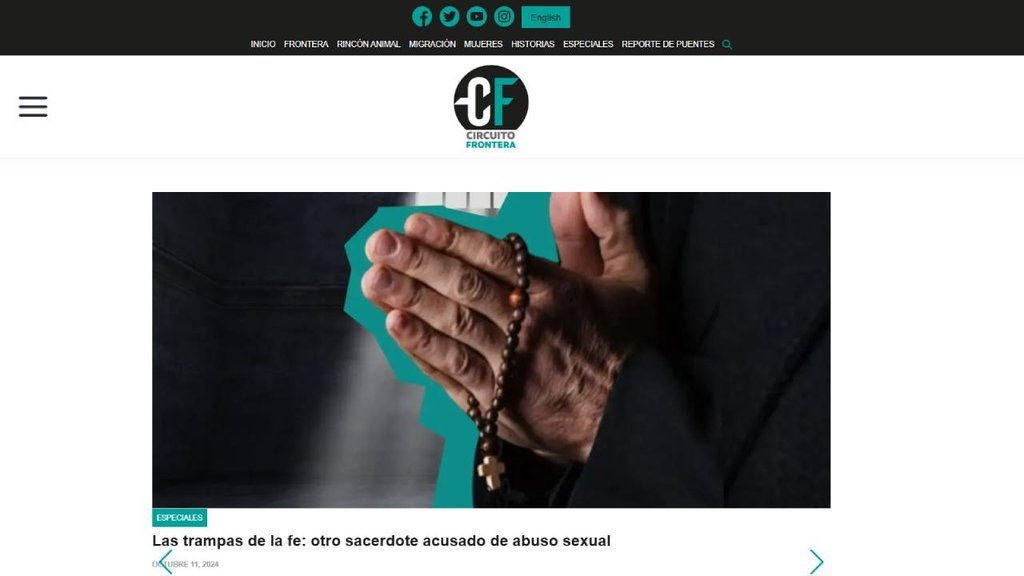 Screenshot of the Circuito Frontera website
