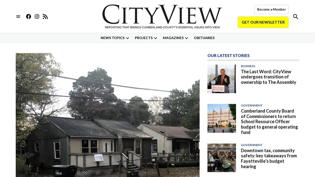 Screenshot of the CityView TODAY website