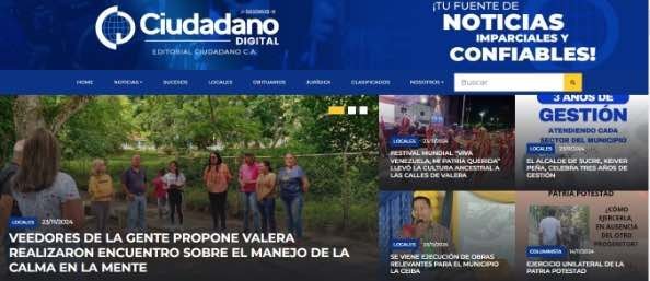 Screenshot of the ciudadano digital website