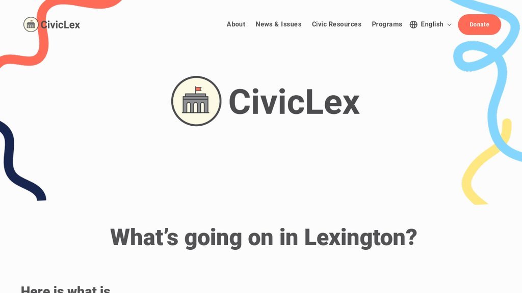 Screenshot of the CivicLex website