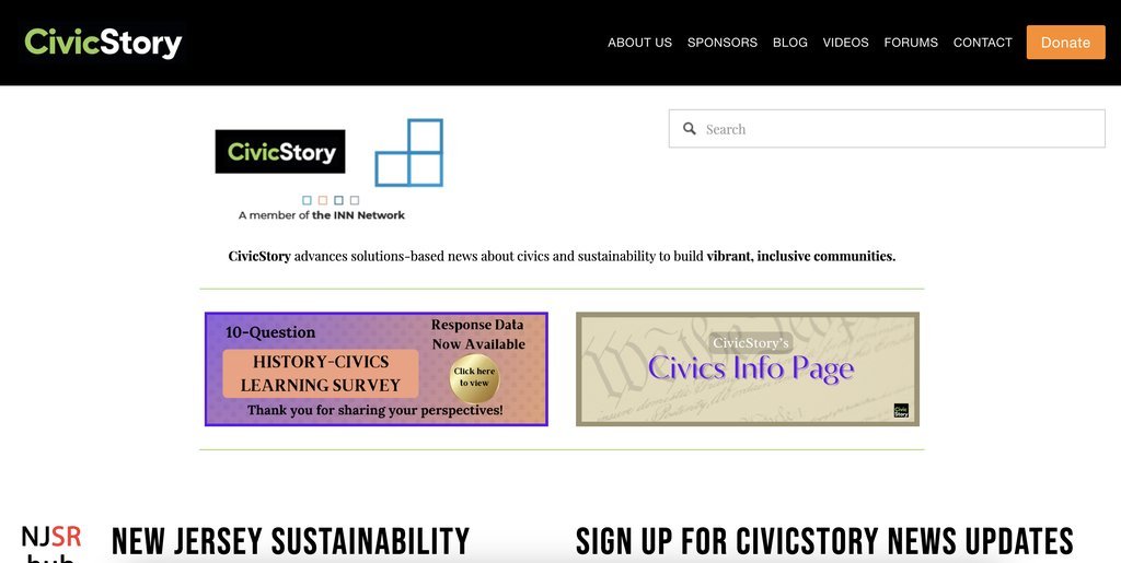 Screenshot of the CivicStory website