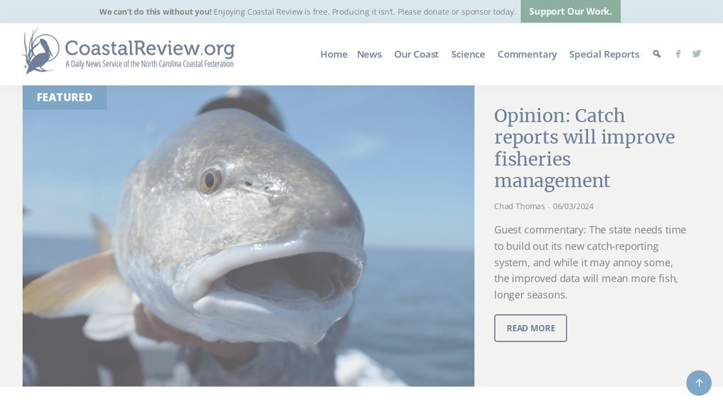 Screenshot of the Coastal Review Online website