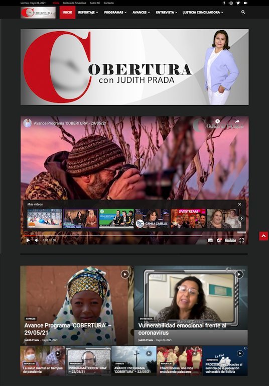 Screenshot of the Cobertura Con Judith Prada website