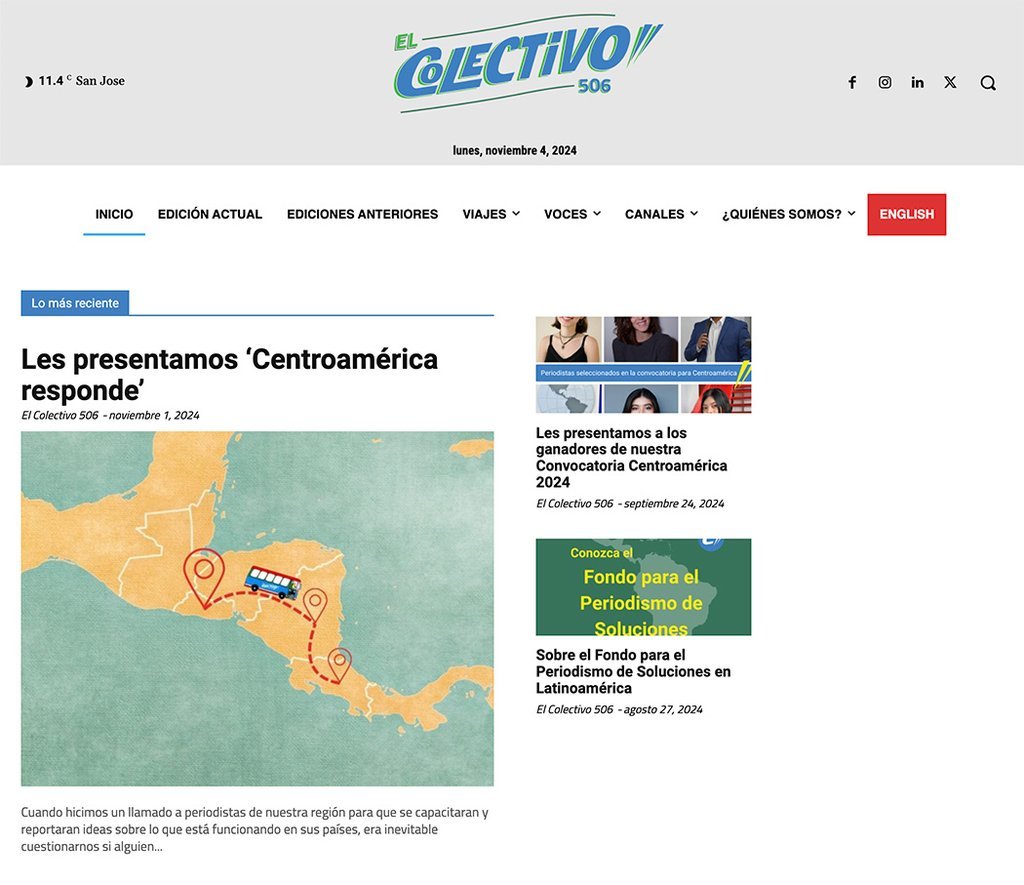 Screenshot of the Colectivo 506 website