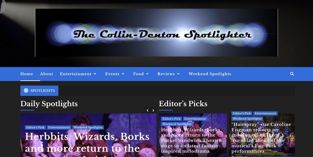 Screenshot of the Collin-Denton Spotlighter website