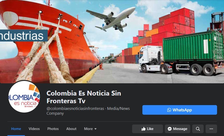Screenshot of the Colombia Es Noticia website