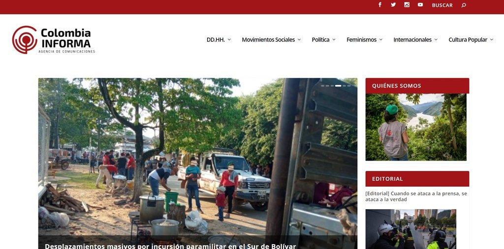 Screenshot of the Colombia Informa website