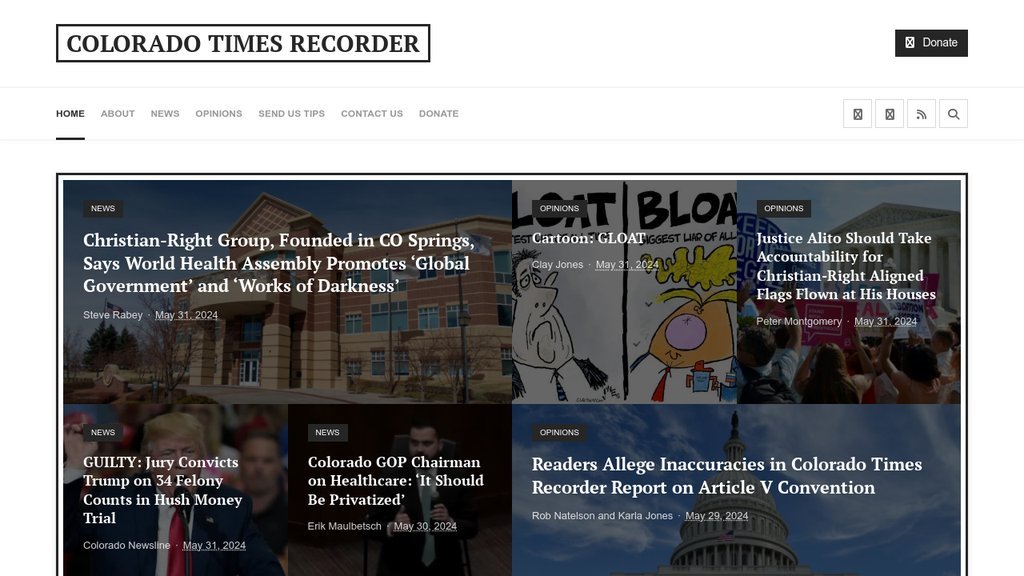 Screenshot of the Colorado Times Recorder website