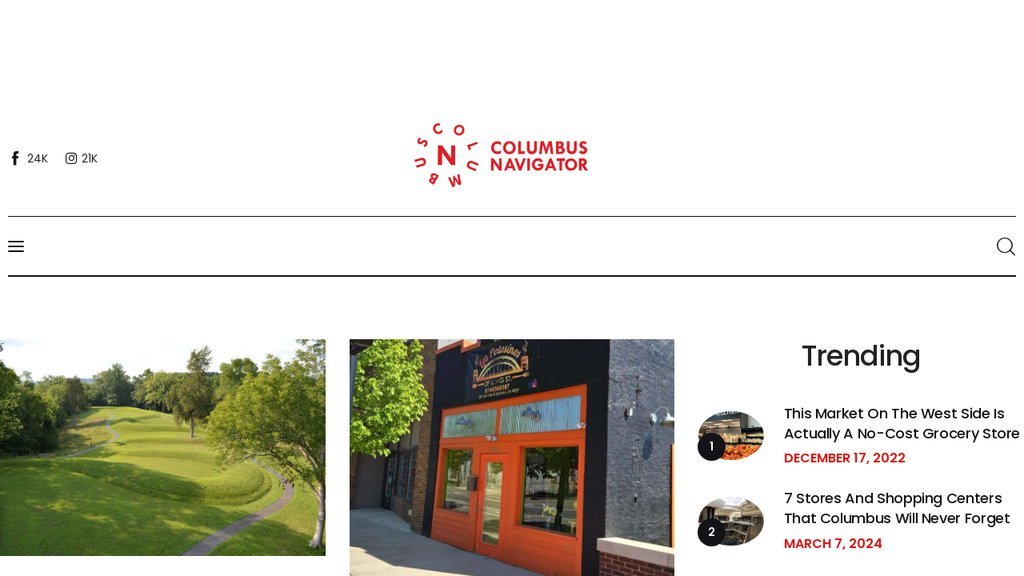Screenshot of the Columbus Navigator website