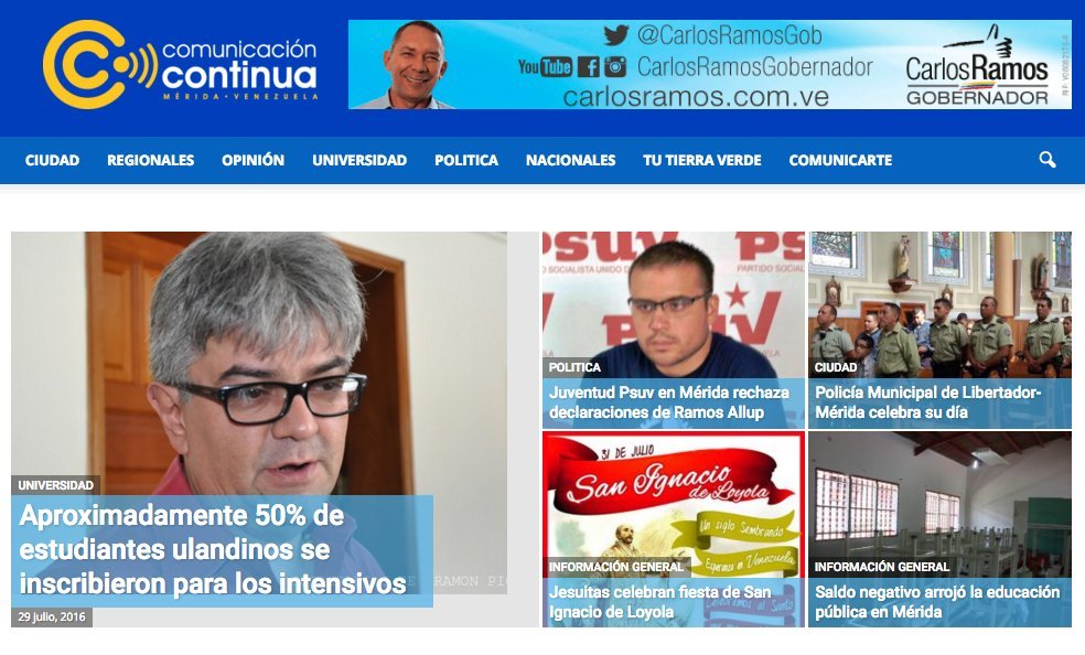 Screenshot of the Comunicacion Continua website