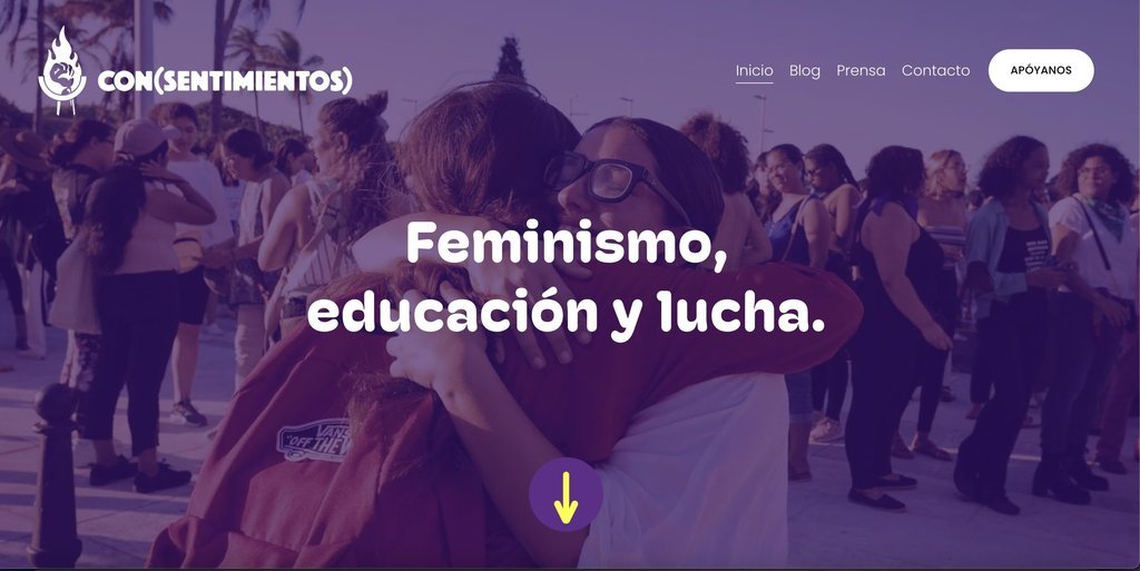 Screenshot of the Con-Sentimiento website
