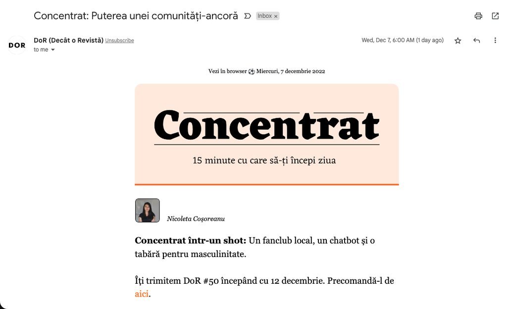 Screenshot of the Concentrat website