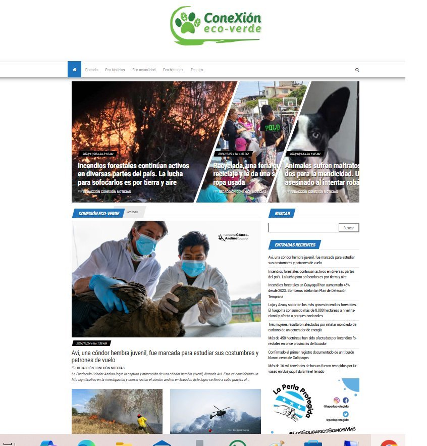 Screenshot of the Conexion Noticias Ec website