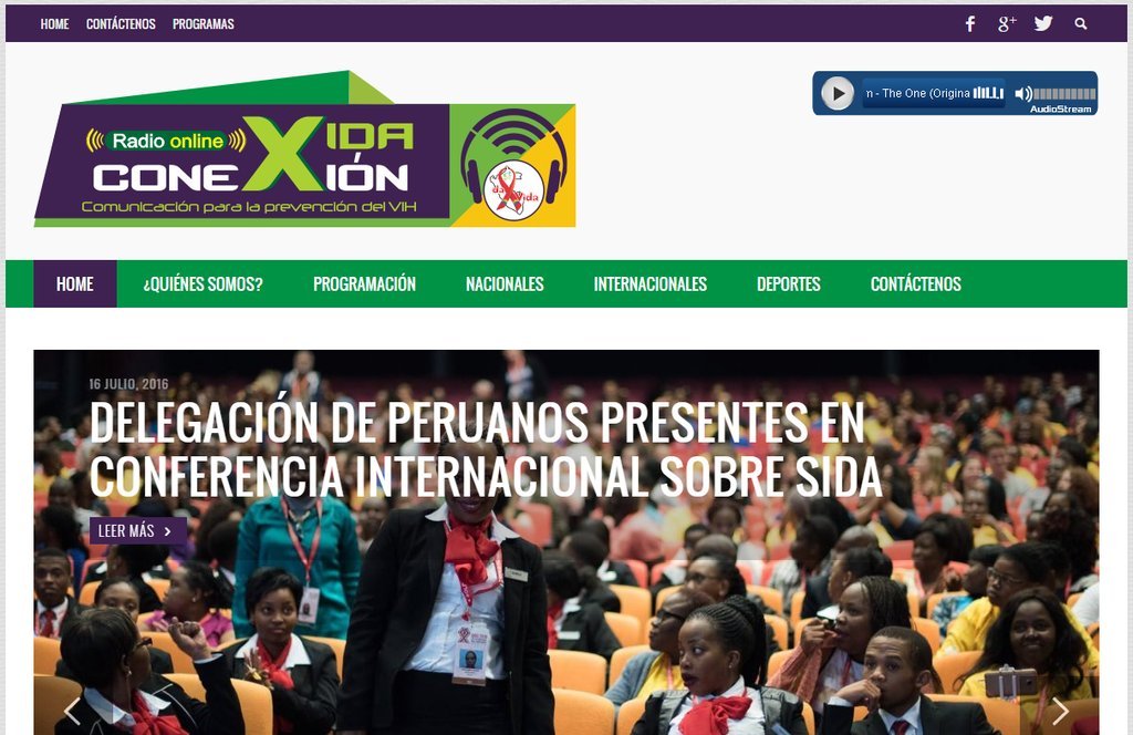 Screenshot of the Conexion Vida website