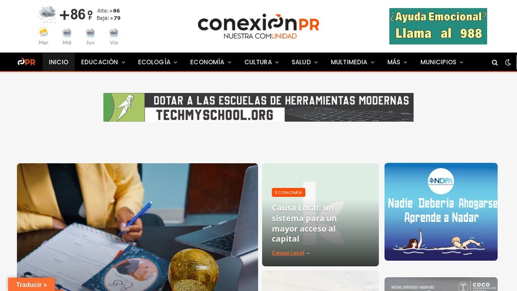 Screenshot of the ConexionPR website