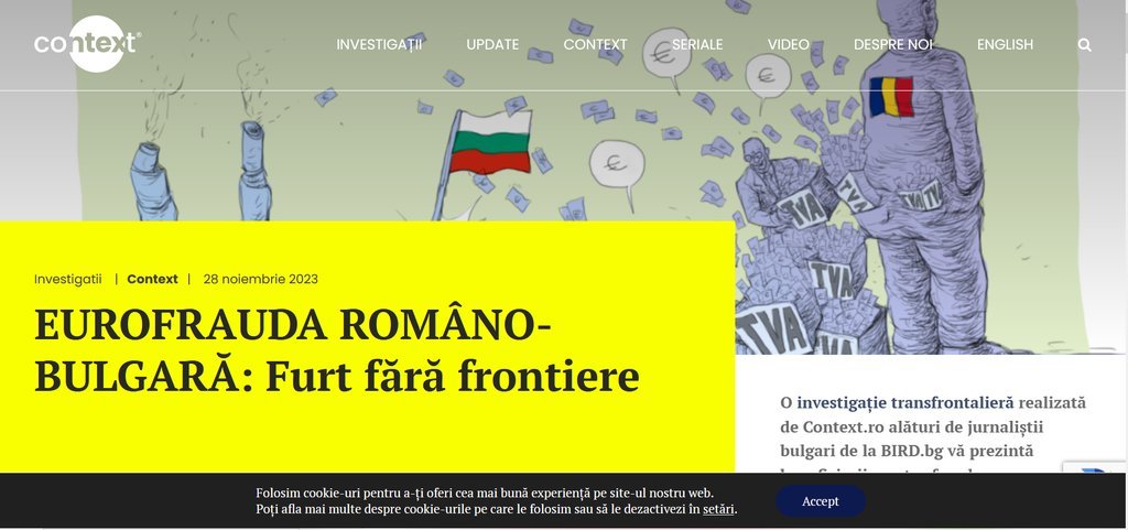 Screenshot of the Context.ro website