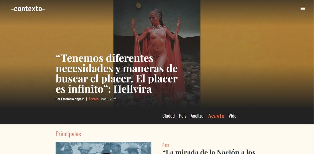 Screenshot of the Contexto Media website