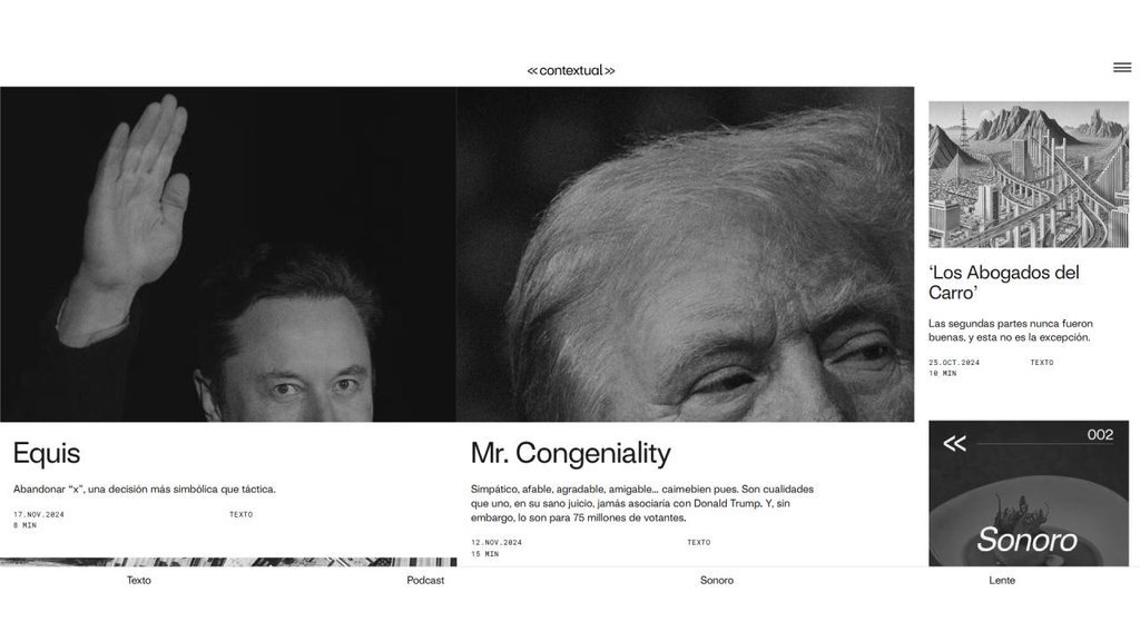 Screenshot of the Contextual website