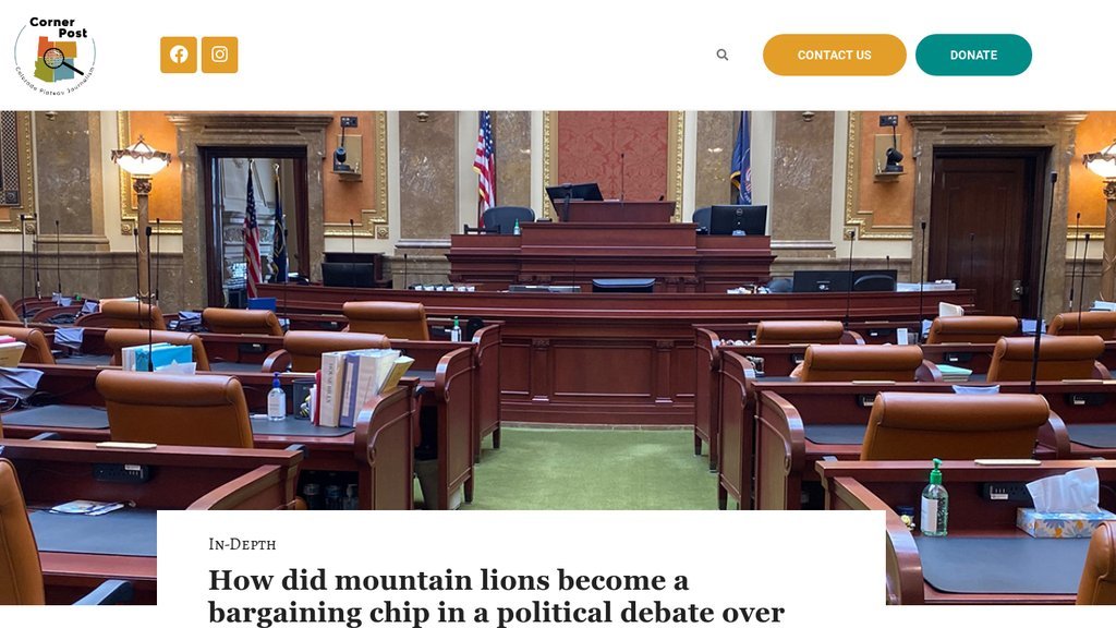 Screenshot of the Corner Post website