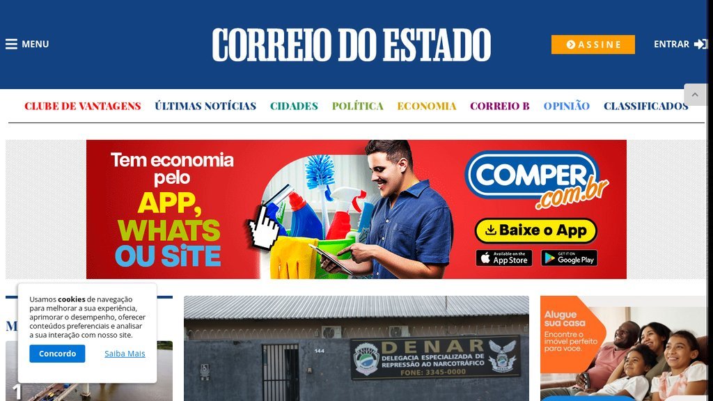 Screenshot of the Correio do Estado website