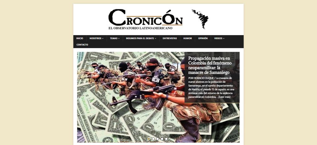 Screenshot of the Cronicon website
