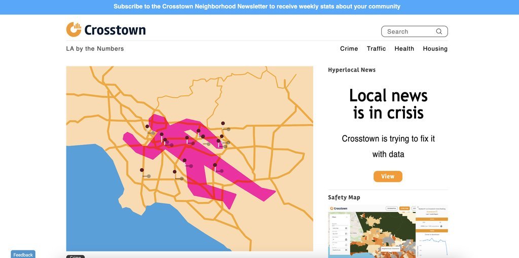 Screenshot of the Crosstown website