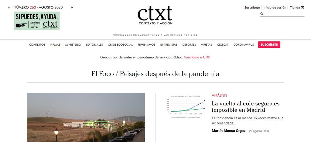 Screenshot of the Ctxt website