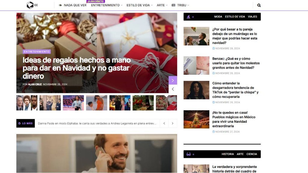 Screenshot of the Cultura Colectiva website